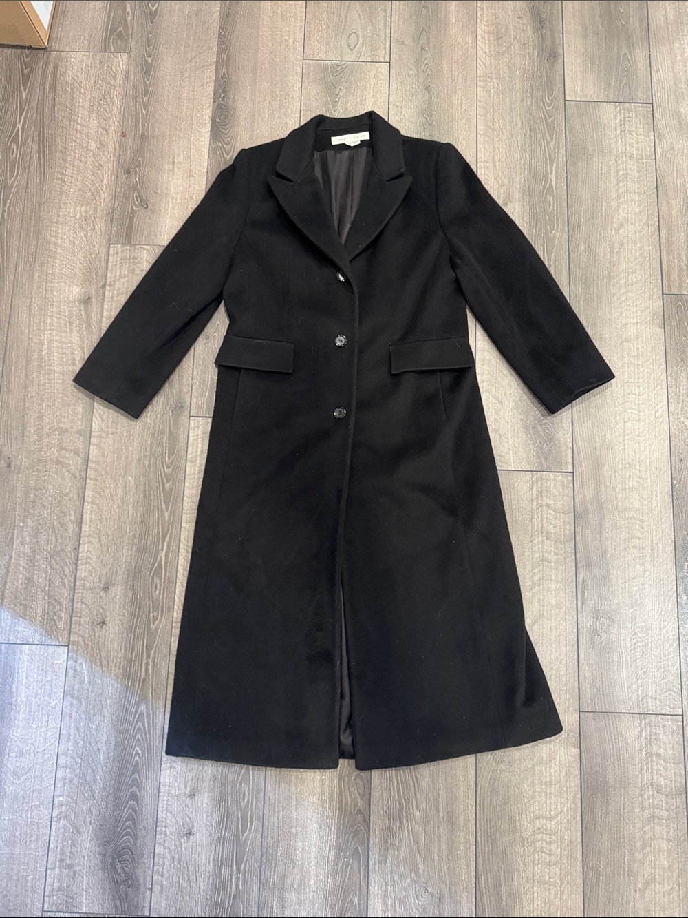 Larry Levine Women’s Black Pea Coat 100% Wool Sz 14